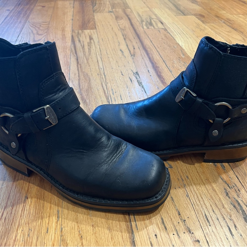 NWOT Harley DavidsonBlack Leather Ankle Boots